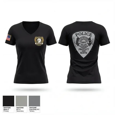 Womens Short Sleeve Vneck Shirt, Bradenton HNT, Police, Teamtime, Team time, sublimation, custom sports apparel, team uniforms, spirit wear, spiritwear, sports uniforms, custom shirts, team store, custom team store, fundraiser sports, apparel fundraiser