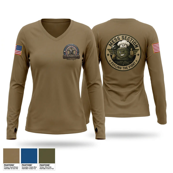 Womens Long Sleeve Vneck Shirt, G 237th, Army, Teamtime, Team time, sublimation, custom sports apparel, team uniforms, spirit wear, spiritwear, sports uniforms, custom shirts, team store, custom team store, fundraiser sports, apparel fundraiser