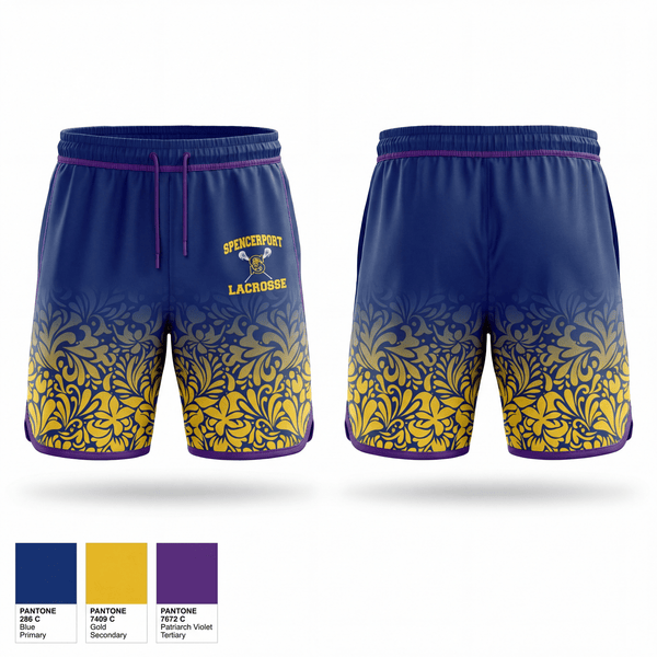 Athletic Shorts With Pockets, Spencerport Lacrosse, Men's Lacrosse, Teamtime, Team time, sublimation, custom sports apparel, team uniforms, spirit wear, spiritwear, sports uniforms, custom shirts, team store, custom team store, fundraiser sports, apparel fundraiser