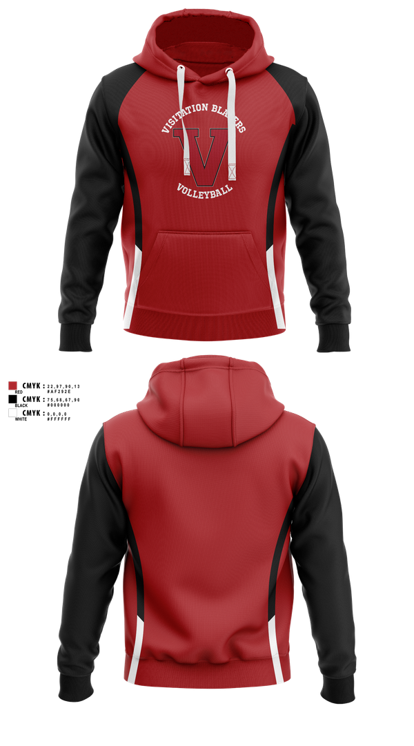 Hoodie, Visitation Blazers Volleyball, Women's Volleyball, Teamtime, Team time, sublimation, custom sports apparel, team uniforms, spirit wear, spiritwear, sports uniforms, custom shirts, team store, custom team store, fundraiser sports, apparel fundraiser