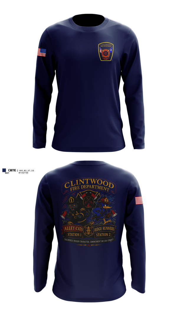Long Sleeve Performance Shirt, Clintwood Fire Department, Fire Department, Teamtime, Team time, sublimation, custom sports apparel, team uniforms, spirit wear, spiritwear, sports uniforms, custom shirts, team store, custom team store, fundraiser sports, apparel fundraiser