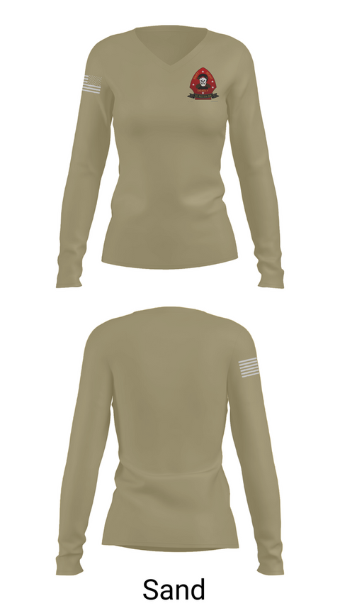 Womens Long Sleeve Vneck Shirt, 2nd Recon Battalion, , Teamtime, Team time, sublimation, custom sports apparel, team uniforms, spirit wear, spiritwear, sports uniforms, custom shirts, team store, custom team store, fundraiser sports, apparel fundraiser