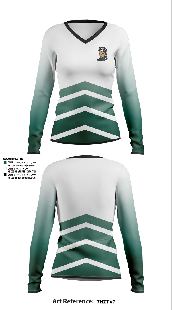 Womens Long Sleeve Vneck Shirt, Crowley's Ridge College Volleyball, Women's Volleyball, Teamtime, Team time, sublimation, custom sports apparel, team uniforms, spirit wear, spiritwear, sports uniforms, custom shirts, team store, custom team store, fundraiser sports, apparel fundraiser