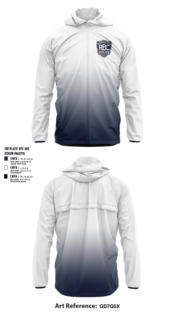 Windbreaker, Rainbow City Police Department, Police, Teamtime, Team time, sublimation, custom sports apparel, team uniforms, spirit wear, spiritwear, sports uniforms, custom shirts, team store, custom team store, fundraiser sports, apparel fundraiser
