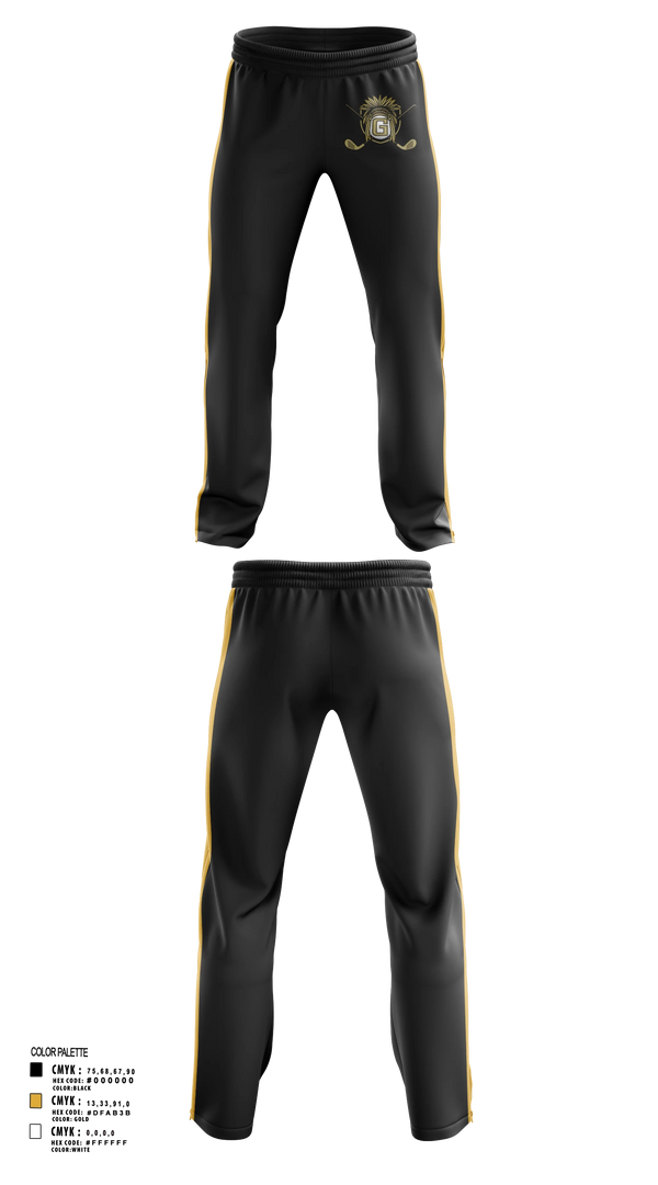 Sweatpants, Gaffney Indians, Golf, Teamtime, Team time, sublimation, custom sports apparel, team uniforms, spirit wear, spiritwear, sports uniforms, custom shirts, team store, custom team store, fundraiser sports, apparel fundraiser