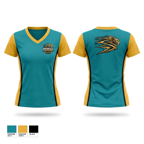 Womens Short Sleeve Vneck Shirt, Inland Immortals STRIDE, Track & Field, Teamtime, Team time, sublimation, custom sports apparel, team uniforms, spirit wear, spiritwear, sports uniforms, custom shirts, team store, custom team store, fundraiser sports, apparel fundraiser