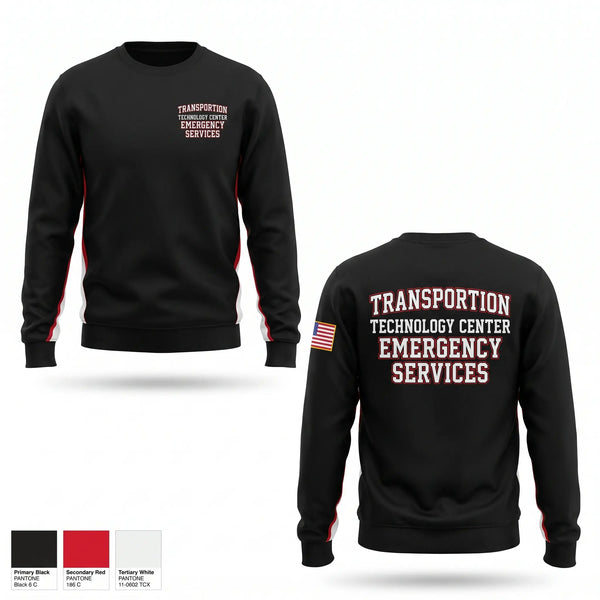 Crew Neck Sweatshirt, Transportion Technology Center Emergency Services, Fire Department, Teamtime, Team time, sublimation, custom sports apparel, team uniforms, spirit wear, spiritwear, sports uniforms, custom shirts, team store, custom team store, fundraiser sports, apparel fundraiser