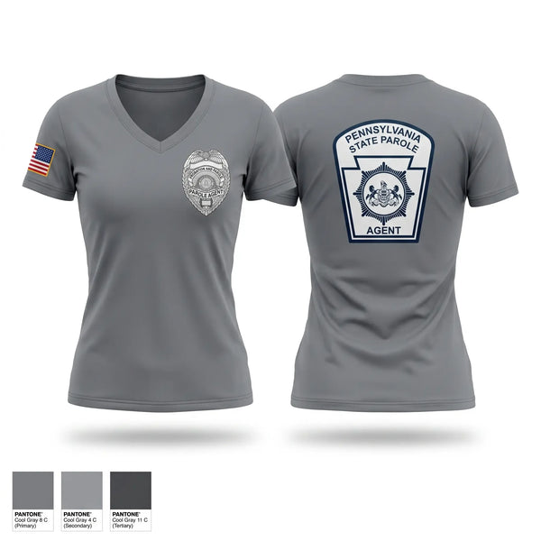 Womens Short Sleeve Vneck Shirt, PA State Parole Pittsburgh District, Police, Teamtime, Team time, sublimation, custom sports apparel, team uniforms, spirit wear, spiritwear, sports uniforms, custom shirts, team store, custom team store, fundraiser sports, apparel fundraiser