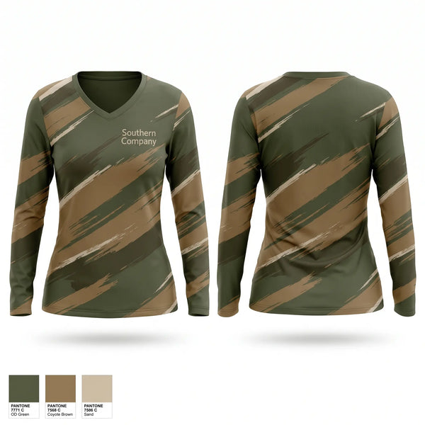 Womens Long Sleeve Vneck Shirt, Southern Company, Police, Teamtime, Team time, sublimation, custom sports apparel, team uniforms, spirit wear, spiritwear, sports uniforms, custom shirts, team store, custom team store, fundraiser sports, apparel fundraiser