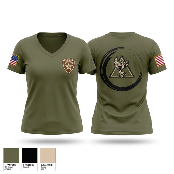 Womens Short Sleeve Vneck Shirt, Paulding County Sheriff's Office, Police, Teamtime, Team time, sublimation, custom sports apparel, team uniforms, spirit wear, spiritwear, sports uniforms, custom shirts, team store, custom team store, fundraiser sports, apparel fundraiser