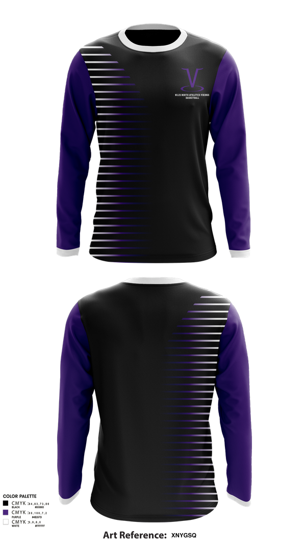 Long Sleeve Performance Shirt, Niles North Athletics Vikings Basketball, Men's Basketball, Teamtime, Team time, sublimation, custom sports apparel, team uniforms, spirit wear, spiritwear, sports uniforms, custom shirts, team store, custom team store, fundraiser sports, apparel fundraiser