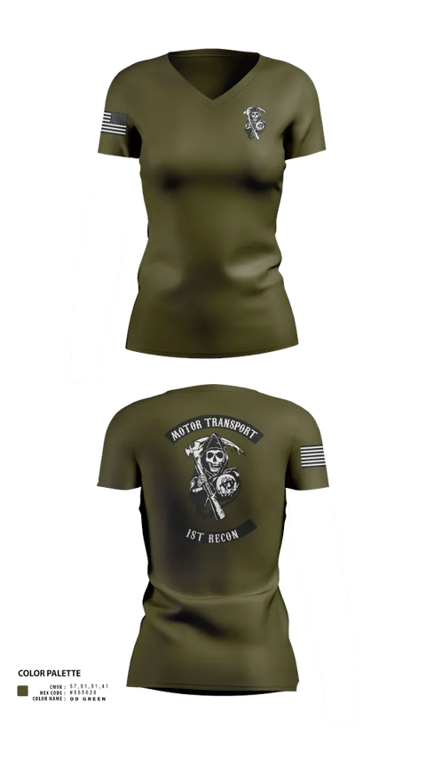 Womens Short Sleeve Vneck Shirt, 1st Recon, , Teamtime, Team time, sublimation, custom sports apparel, team uniforms, spirit wear, spiritwear, sports uniforms, custom shirts, team store, custom team store, fundraiser sports, apparel fundraiser