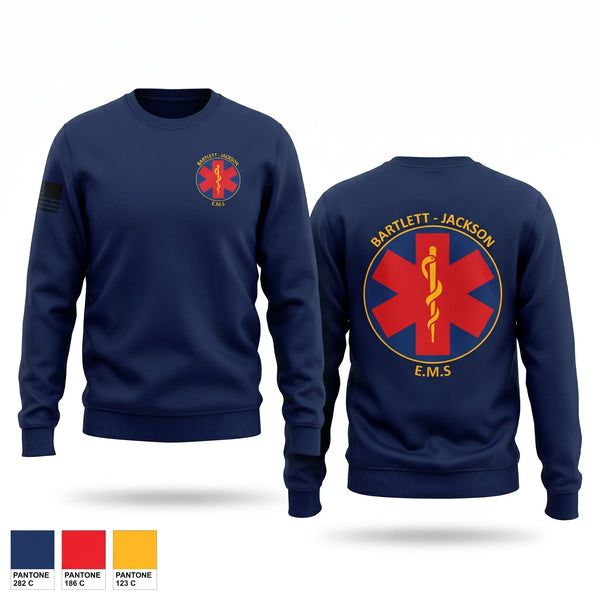 Crew Neck Sweatshirt, Bartlett Jackson EMS, EMS/EMT, Teamtime, Team time, sublimation, custom sports apparel, team uniforms, spirit wear, spiritwear, sports uniforms, custom shirts, team store, custom team store, fundraiser sports, apparel fundraiser