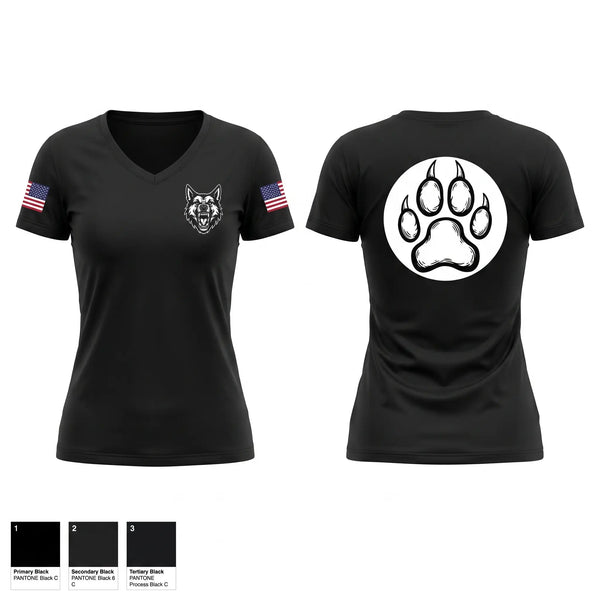 Womens Short Sleeve Vneck Shirt, Fountain Valley Police Department K9 Unit, Police, Teamtime, Team time, sublimation, custom sports apparel, team uniforms, spirit wear, spiritwear, sports uniforms, custom shirts, team store, custom team store, fundraiser sports, apparel fundraiser