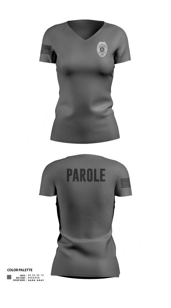 Womens Short Sleeve Vneck Shirt, Adult Parole Authority, Police, Teamtime, Team time, sublimation, custom sports apparel, team uniforms, spirit wear, spiritwear, sports uniforms, custom shirts, team store, custom team store, fundraiser sports, apparel fundraiser