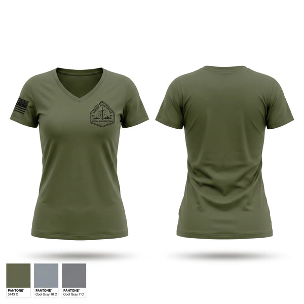 Womens Short Sleeve Vneck Shirt, Denver Special Response Team, Police, Teamtime, Team time, sublimation, custom sports apparel, team uniforms, spirit wear, spiritwear, sports uniforms, custom shirts, team store, custom team store, fundraiser sports, apparel fundraiser