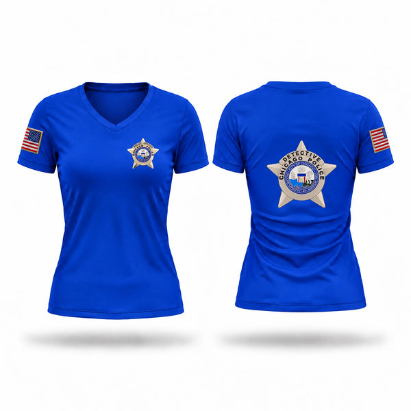 Womens Short Sleeve Vneck Shirt, Bureau of Detectives, Police, Teamtime, Team time, sublimation, custom sports apparel, team uniforms, spirit wear, spiritwear, sports uniforms, custom shirts, team store, custom team store, fundraiser sports, apparel fundraiser