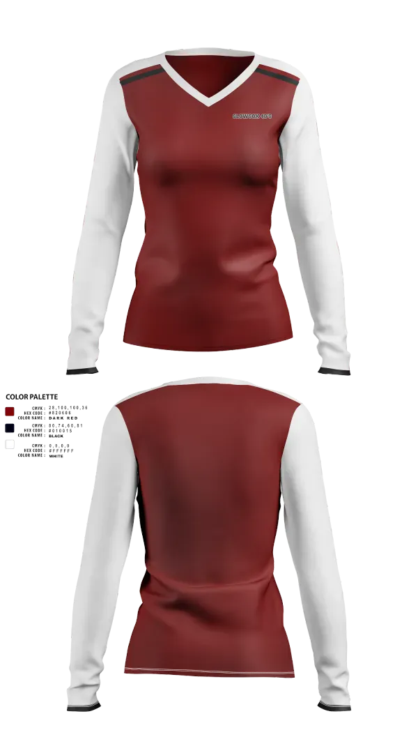 Womens Long Sleeve Vneck Shirt, Slowsox 40’s, Softball, Teamtime, Team time, sublimation, custom sports apparel, team uniforms, spirit wear, spiritwear, sports uniforms, custom shirts, team store, custom team store, fundraiser sports, apparel fundraiser