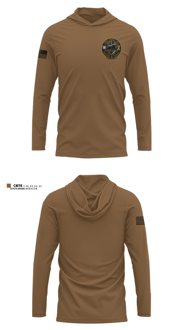 Long Sleeve Performance Shirt with hood, 143d ESC, Army, Teamtime, Team time, sublimation, custom sports apparel, team uniforms, spirit wear, spiritwear, sports uniforms, custom shirts, team store, custom team store, fundraiser sports, apparel fundraiser
