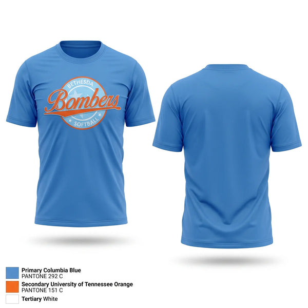 Short Sleeve Performance Shirt, Bethesda Bombers, Softball, Teamtime, Team time, sublimation, custom sports apparel, team uniforms, spirit wear, spiritwear, sports uniforms, custom shirts, team store, custom team store, fundraiser sports, apparel fundraiser