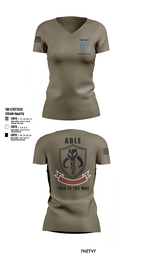 Womens Short Sleeve Vneck Shirt, A Co 172 BEB, National Guard, Teamtime, Team time, sublimation, custom sports apparel, team uniforms, spirit wear, spiritwear, sports uniforms, custom shirts, team store, custom team store, fundraiser sports, apparel fundraiser