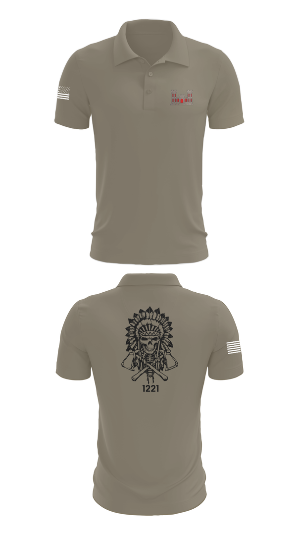 Short Sleeve Performance Polo, 1221st Route Clearance Co., National Guard, Teamtime, Team time, sublimation, custom sports apparel, team uniforms, spirit wear, spiritwear, sports uniforms, custom shirts, team store, custom team store, fundraiser sports, apparel fundraiser