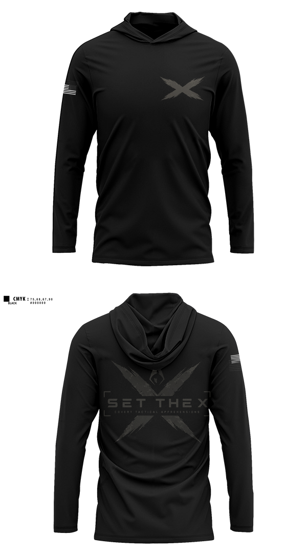 Long Sleeve hooded sunshirt, Set the X, Police, Teamtime, Team time, sublimation, custom sports apparel, team uniforms, spirit wear, spiritwear, sports uniforms, custom shirts, team store, custom team store, fundraiser sports, apparel fundraiser