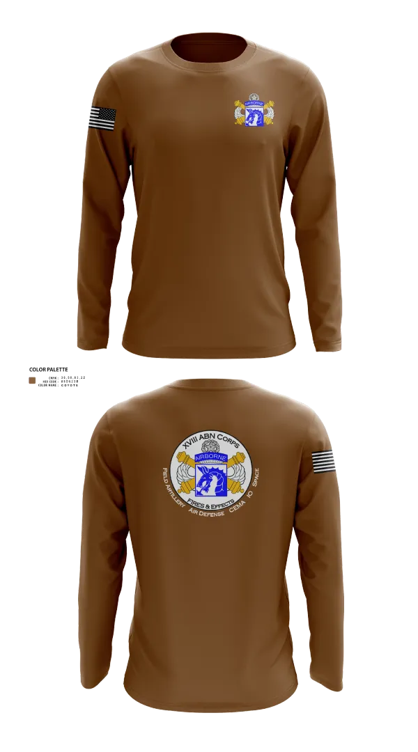 Long Sleeve Performance Shirt, XVIII Airborne Corps G34 FIRES, Army, Teamtime, Team time, sublimation, custom sports apparel, team uniforms, spirit wear, spiritwear, sports uniforms, custom shirts, team store, custom team store, fundraiser sports, apparel fundraiser