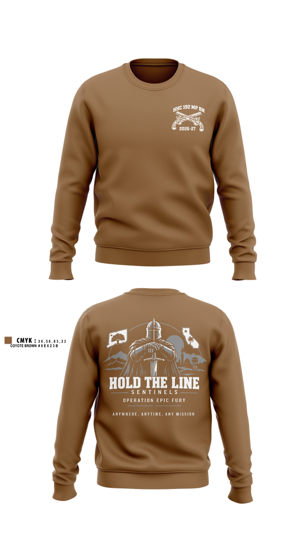 Crew Neck Sweatshirt, 192nd MP BN, Army, Teamtime, Team time, sublimation, custom sports apparel, team uniforms, spirit wear, spiritwear, sports uniforms, custom shirts, team store, custom team store, fundraiser sports, apparel fundraiser
