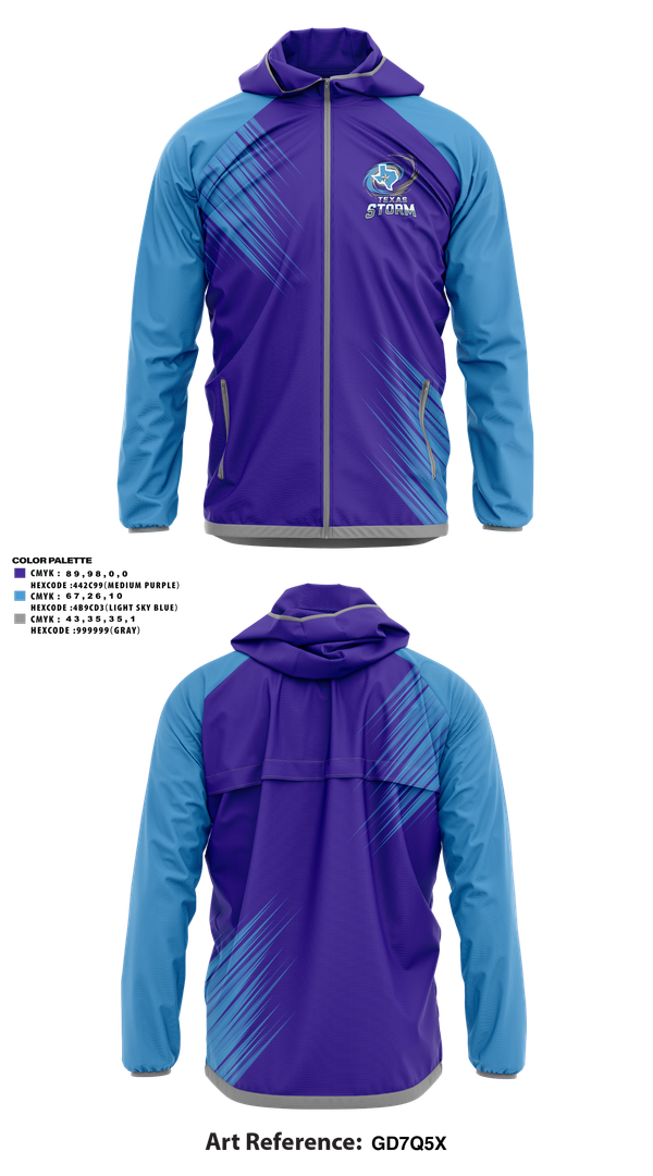 Windbreaker, Texas Storm, Softball, Teamtime, Team time, sublimation, custom sports apparel, team uniforms, spirit wear, spiritwear, sports uniforms, custom shirts, team store, custom team store, fundraiser sports, apparel fundraiser