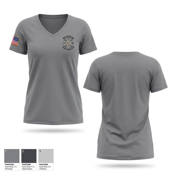 Womens Short Sleeve Vneck Shirt, Oceanside Fire Dept. Training, Fire Department, Teamtime, Team time, sublimation, custom sports apparel, team uniforms, spirit wear, spiritwear, sports uniforms, custom shirts, team store, custom team store, fundraiser sports, apparel fundraiser