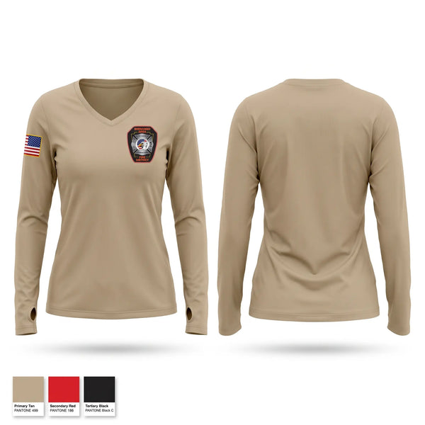 Womens Long Sleeve Vneck Shirt, Shenango area fire district, Fire Department, Teamtime, Team time, sublimation, custom sports apparel, team uniforms, spirit wear, spiritwear, sports uniforms, custom shirts, team store, custom team store, fundraiser sports, apparel fundraiser