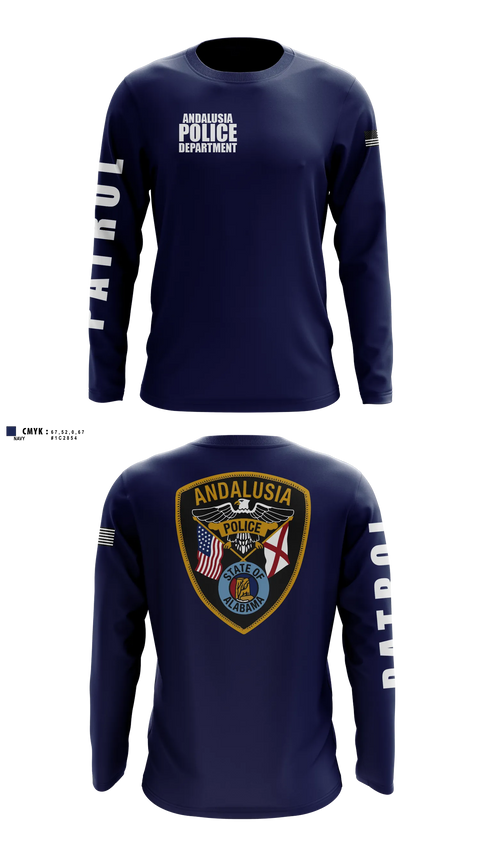 Long Sleeve Performance Shirt, Andalusia Police Department, Police, Teamtime, Team time, sublimation, custom sports apparel, team uniforms, spirit wear, spiritwear, sports uniforms, custom shirts, team store, custom team store, fundraiser sports, apparel fundraiser