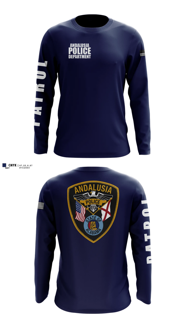 Long Sleeve Performance Shirt, Andalusia Police Department, Police, Teamtime, Team time, sublimation, custom sports apparel, team uniforms, spirit wear, spiritwear, sports uniforms, custom shirts, team store, custom team store, fundraiser sports, apparel fundraiser