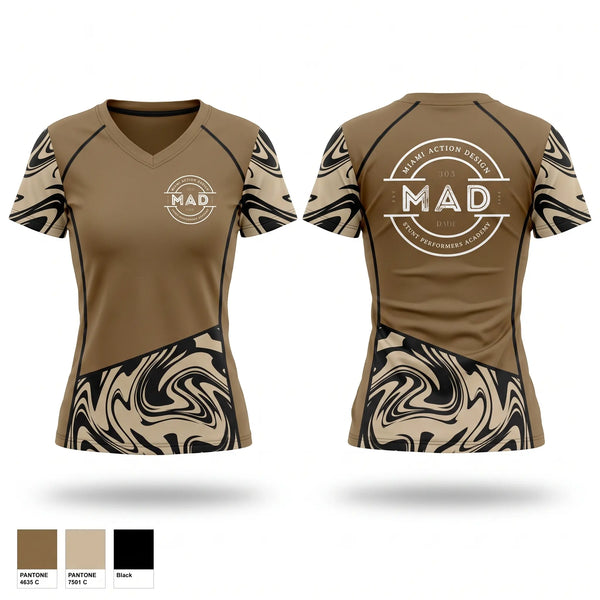 Womens Short Sleeve Vneck Shirt, Miami Action Design, , Teamtime, Team time, sublimation, custom sports apparel, team uniforms, spirit wear, spiritwear, sports uniforms, custom shirts, team store, custom team store, fundraiser sports, apparel fundraiser