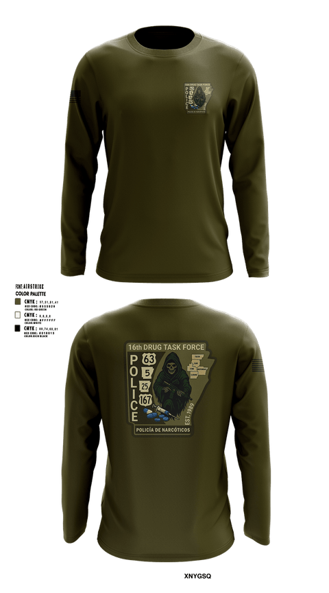 Long Sleeve Performance Shirt, 16th Drug Task Force, Police, Teamtime, Team time, sublimation, custom sports apparel, team uniforms, spirit wear, spiritwear, sports uniforms, custom shirts, team store, custom team store, fundraiser sports, apparel fundraiser