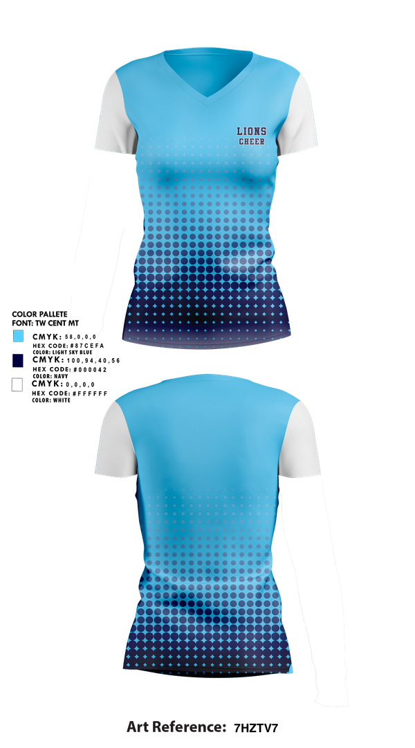 Womens Short Sleeve Vneck Shirt, Lions, Cheer, Teamtime, Team time, sublimation, custom sports apparel, team uniforms, spirit wear, spiritwear, sports uniforms, custom shirts, team store, custom team store, fundraiser sports, apparel fundraiser