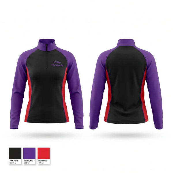 Quarter Zip Jacket, ViBe Threads, Cheer, Teamtime, Team time, sublimation, custom sports apparel, team uniforms, spirit wear, spiritwear, sports uniforms, custom shirts, team store, custom team store, fundraiser sports, apparel fundraiser