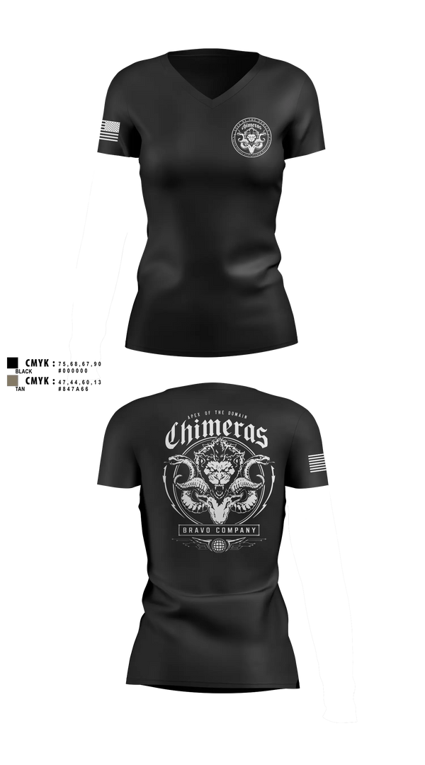 Womens Short Sleeve Vneck Shirt, Bravo Company, 401st Cyber Battalion, Army, Teamtime, Team time, sublimation, custom sports apparel, team uniforms, spirit wear, spiritwear, sports uniforms, custom shirts, team store, custom team store, fundraiser sports, apparel fundraiser