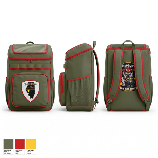 Gear Bag, Roodhouse Fire Protection District, Fire Department, Teamtime, Team time, sublimation, custom sports apparel, team uniforms, spirit wear, spiritwear, sports uniforms, custom shirts, team store, custom team store, fundraiser sports, apparel fundraiser