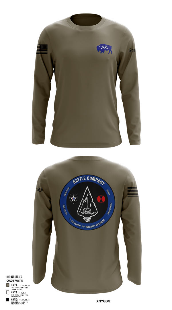 Long Sleeve Performance Shirt, Battle company 1-17IN, Army, Teamtime, Team time, sublimation, custom sports apparel, team uniforms, spirit wear, spiritwear, sports uniforms, custom shirts, team store, custom team store, fundraiser sports, apparel fundraiser