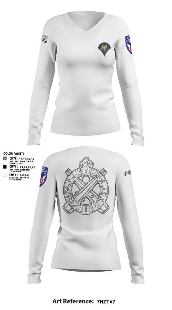 Women's Long Sleeve Vneck Shirt, 205TH MOD, Army, Teamtime, Team time, sublimation, custom sports apparel, team uniforms, spirit wear, spiritwear, sports uniforms, custom shirts, team store, custom team store, fundraiser sports, apparel fundraiser