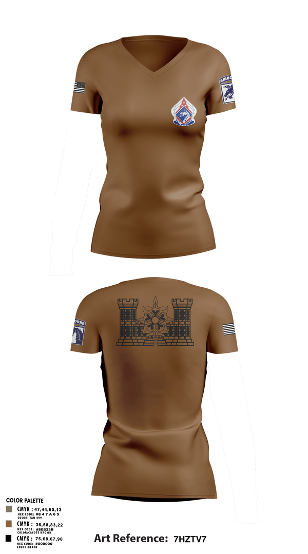 Women's Short Sleeve Vneck Shirt, XVIII ABN G2, Army, Teamtime, Team time, sublimation, custom sports apparel, team uniforms, spirit wear, spiritwear, sports uniforms, custom shirts, team store, custom team store, fundraiser sports, apparel fundraiser
