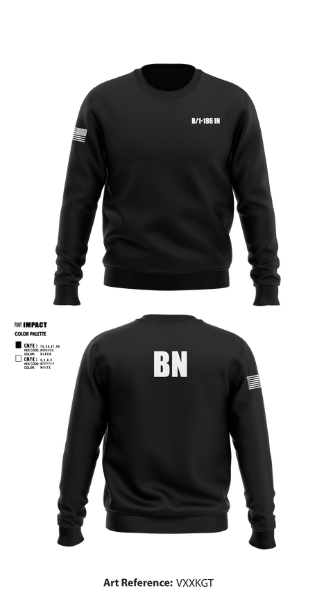 Crew Neck Sweatshirt, B/1-186 IN, National Guard, Teamtime, Team time, sublimation, custom sports apparel, team uniforms, spirit wear, spiritwear, sports uniforms, custom shirts, team store, custom team store, fundraiser sports, apparel fundraiser