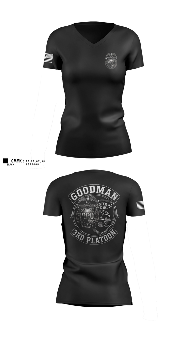 Womens Short Sleeve Vneck Shirt, RPD, Police, Teamtime, Team time, sublimation, custom sports apparel, team uniforms, spirit wear, spiritwear, sports uniforms, custom shirts, team store, custom team store, fundraiser sports, apparel fundraiser