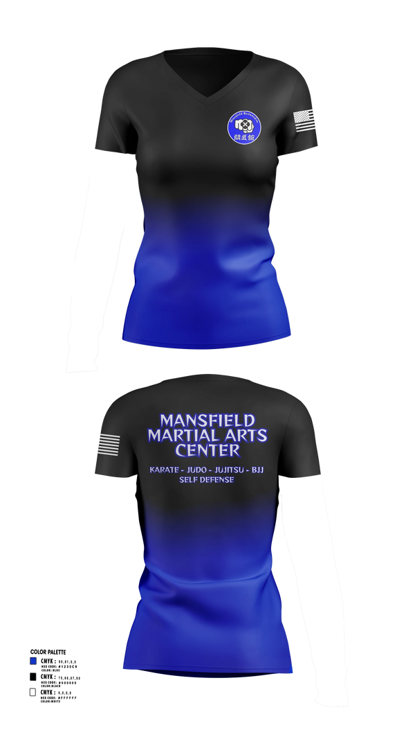 Womens Short Sleeve Vneck Shirt, Mansfield Martial Arts Center, , Teamtime, Team time, sublimation, custom sports apparel, team uniforms, spirit wear, spiritwear, sports uniforms, custom shirts, team store, custom team store, fundraiser sports, apparel fundraiser