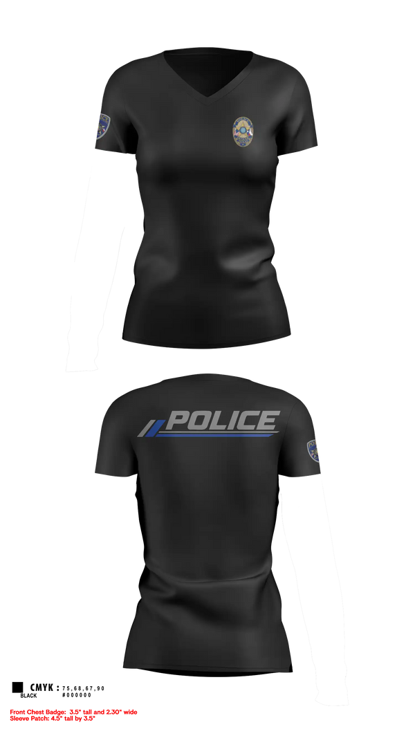Womens Short Sleeve Vneck Shirt, GENERIC TEXAS POLICE OFFICER, Police, Teamtime, Team time, sublimation, custom sports apparel, team uniforms, spirit wear, spiritwear, sports uniforms, custom shirts, team store, custom team store, fundraiser sports, apparel fundraiser