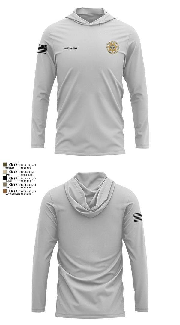 Long Sleeve Performance Shirt with hood, Bollinger County Sheriff’s Office, Police, Teamtime, Team time, sublimation, custom sports apparel, team uniforms, spirit wear, spiritwear, sports uniforms, custom shirts, team store, custom team store, fundraiser sports, apparel fundraiser