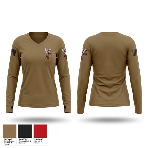 Womens Long Sleeve Vneck Shirt, Joint Medical Unit, Army, Teamtime, Team time, sublimation, custom sports apparel, team uniforms, spirit wear, spiritwear, sports uniforms, custom shirts, team store, custom team store, fundraiser sports, apparel fundraiser