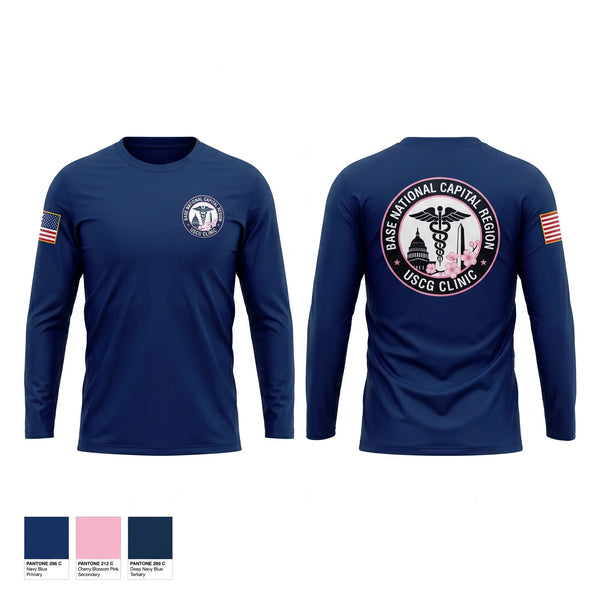 Long Sleeve Performance Shirt, Base NCR Clinic, Coast Guard, Teamtime, Team time, sublimation, custom sports apparel, team uniforms, spirit wear, spiritwear, sports uniforms, custom shirts, team store, custom team store, fundraiser sports, apparel fundraiser